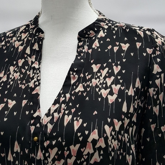 LC Lauren Conrad Heart Drops Blouse Top Size Small - Picture 3 of 4